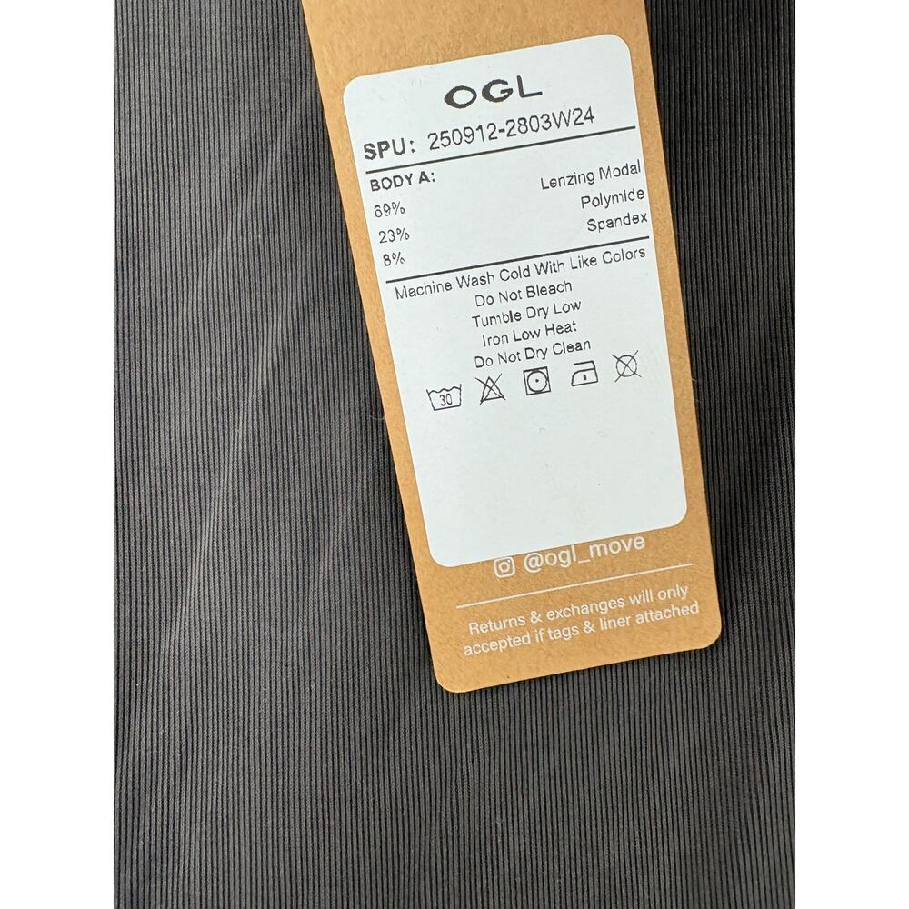 OGL Top Size M NEW Sandwashed Effortless Boatneck Batwing Sleeve Ruched Gray - Picture 6 of 10